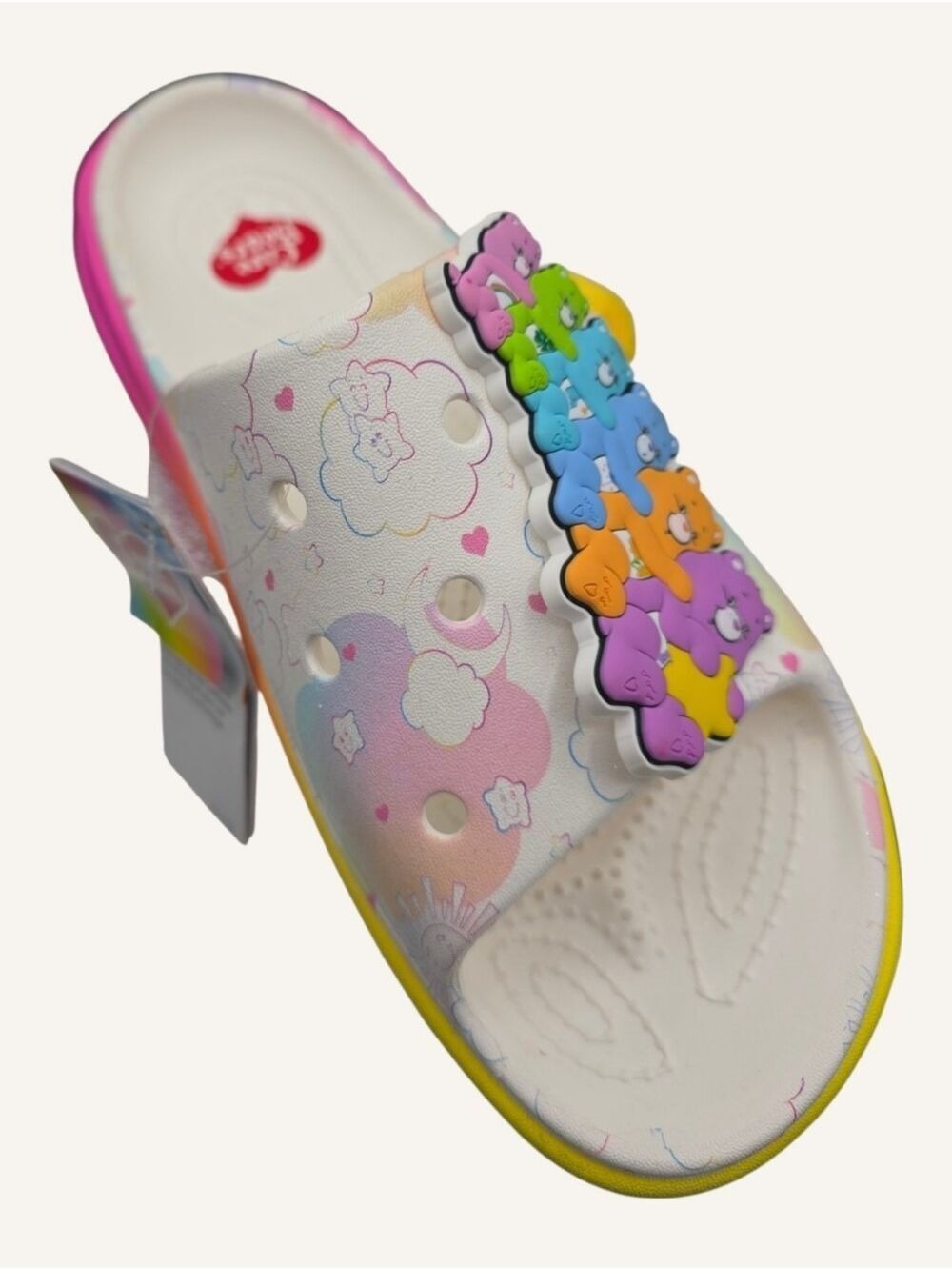 Crocs x Care Bears Stomp Platform Slides W10 Rainbow Y2K NWT - Picture 6 of 11